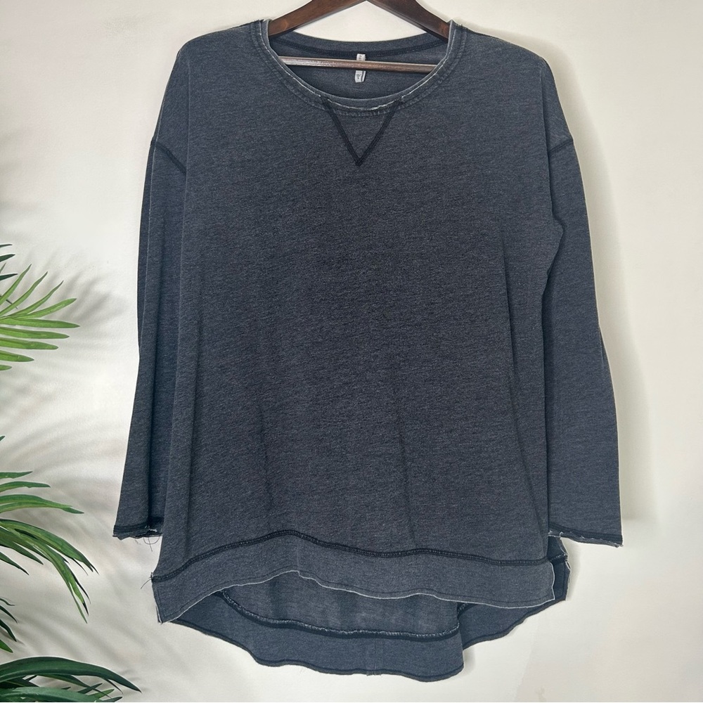 Z Supply Side Slit Long Sleeve Oversized Shirt